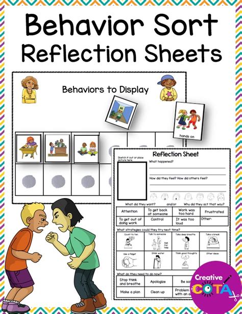 Image result for Behavior Reflection Sheet for Kindergarten