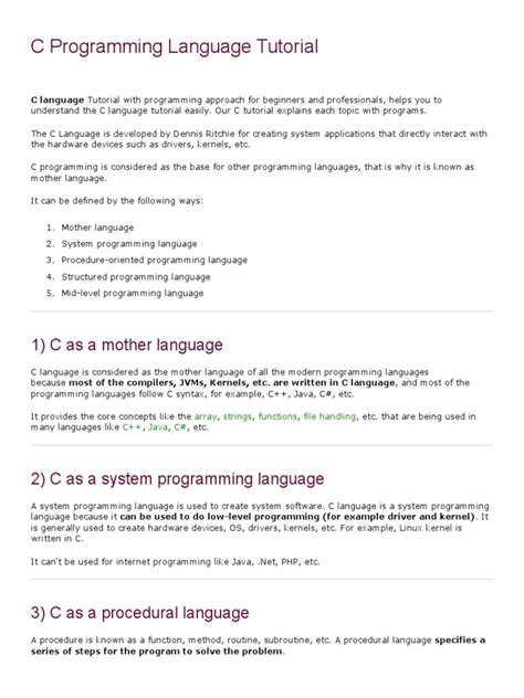 Image result for C Programming Language Documentation