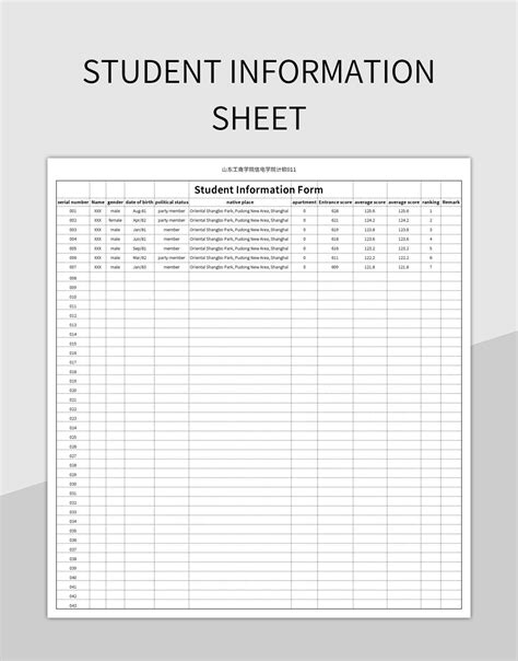 Sample Student Data Excel に対する画像結果
