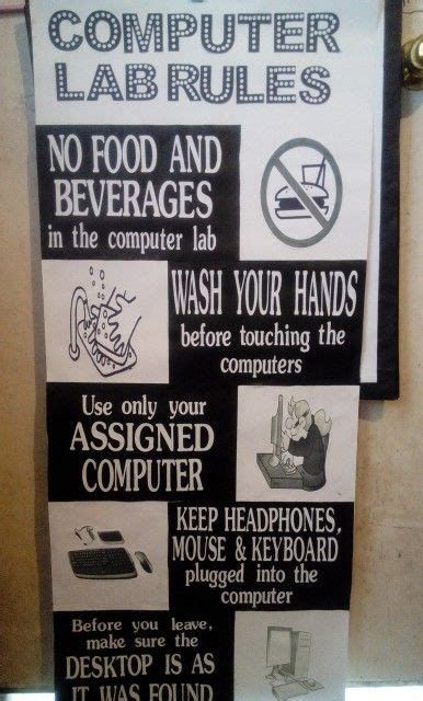 Image result for Computer Lab Rules Keep Clean Cartoon