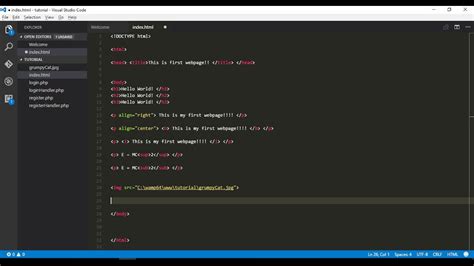 Image result for Simple Paragraph HTML in Visual Studio Code