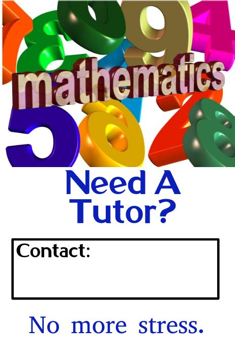 Image result for Math Tutor Poster Template