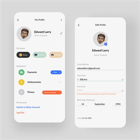 Image result for UI Profile Example