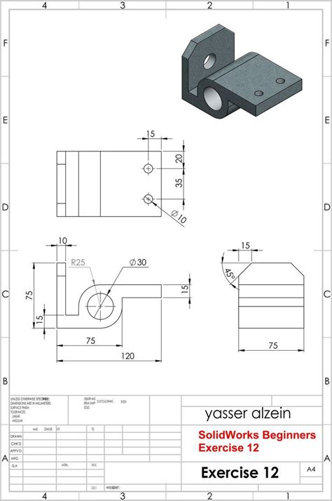 Image result for Beginners SolidWorks Project Drawing