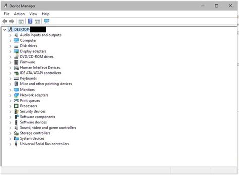 Toradh íomhá ar Device Manager Menu