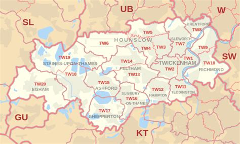 Image result for TW Postcode Area
