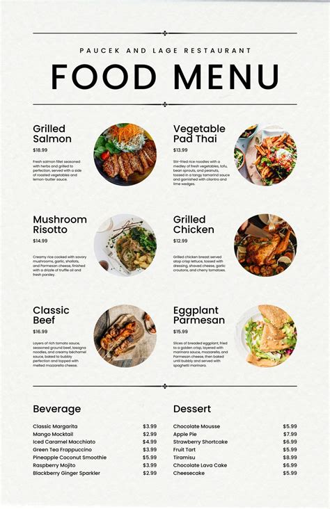 Restaurant Food Menu Sample Restaurant Menu Templates To Improve Your