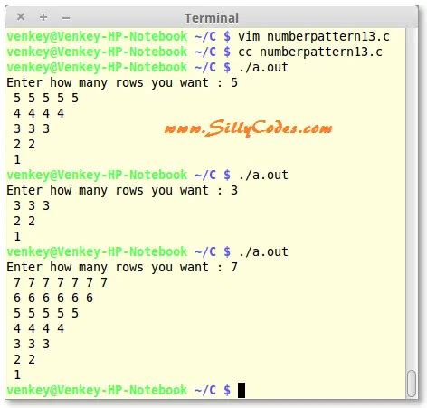 Number Triangle Pattern in C に対する画像結果