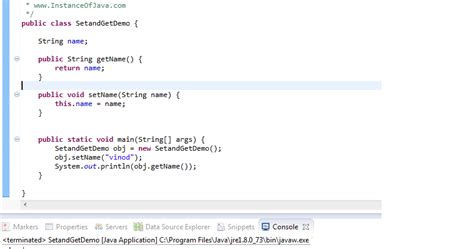 Set and Get Program Java に対する画像結果