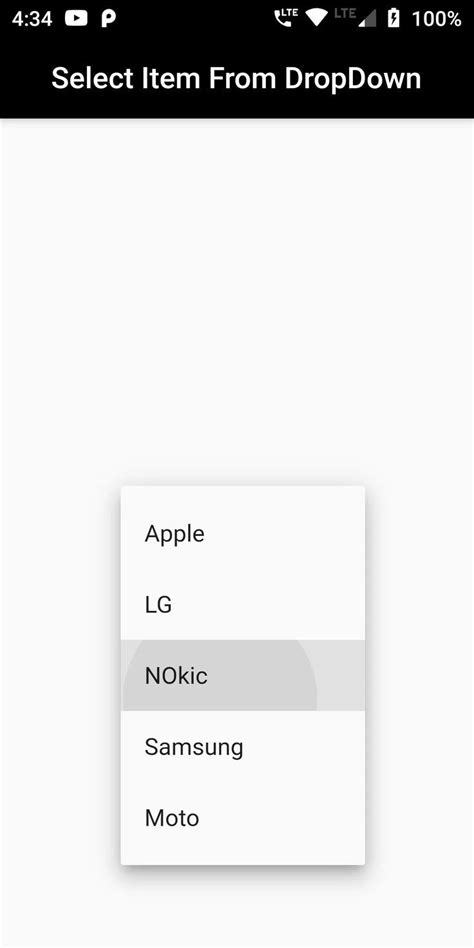 Image result for How to Create a Drop Down Menu Flutter