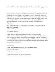 Image result for Financial Management Lecture Notes PDF