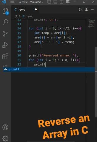 Afbeeldingsresultaten voor C Programming Reverse Array