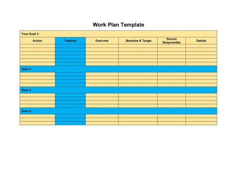 Image result for Project Work Plan Template