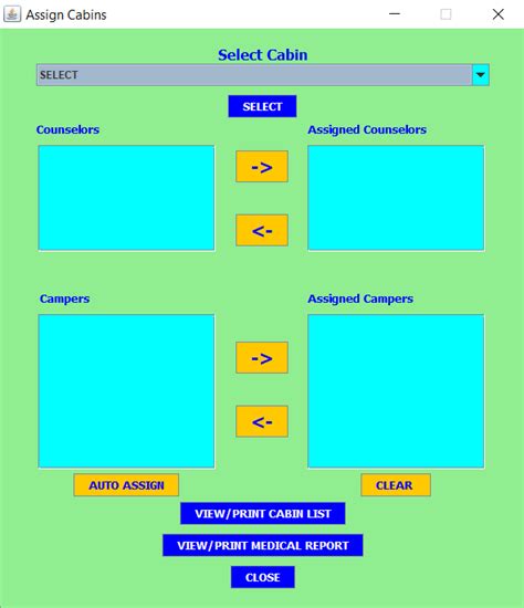 Cabin Assignment Module に対する画像結果