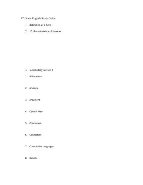 8th Grade Study Guide に対する画像結果