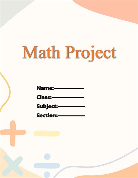 Afbeeldingsresultaten voor Mathematics Project Cover Page