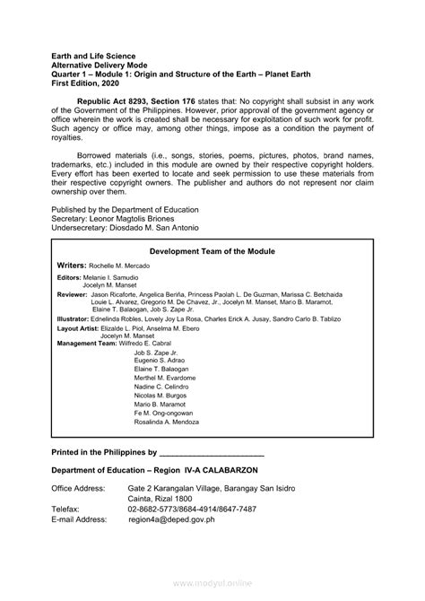 Image result for Earth Science Module