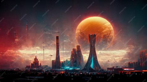 Toradh íomhá ar Alien Planet Surface Sci-Fi Art