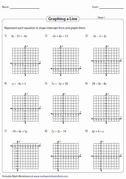 Image result for Graphing Linear Equations Worksheet Answers