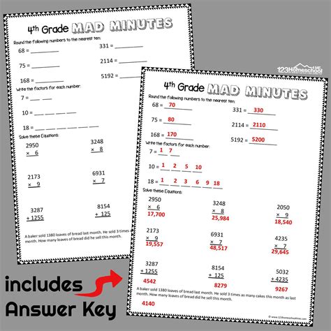 Image result for 4th Grade Math Worksheets with Answers