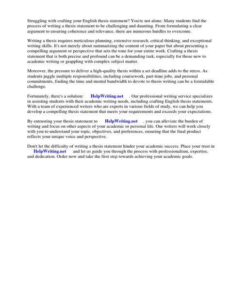 Image result for English Essay Thesis Statement Example