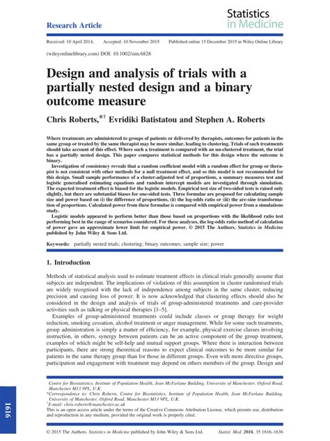 Image result for Nested Trial Design