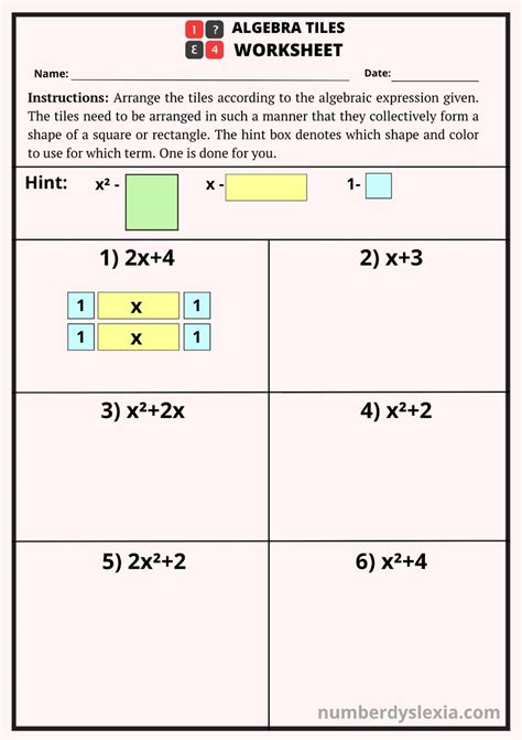 Algebra Tiles Printable PDF-এর ছবি ফলাফল