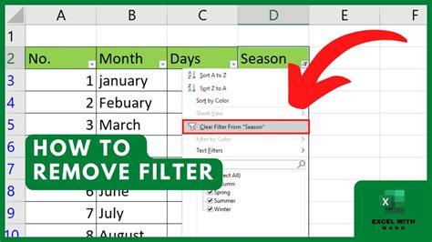 Image result for How to Remove Filter in Excel