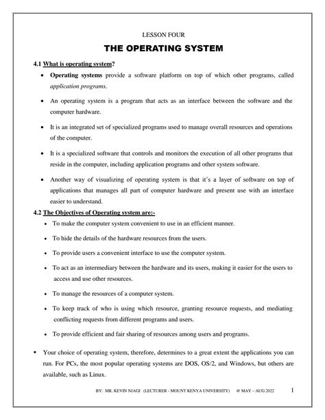 Image result for Operating System Lesson