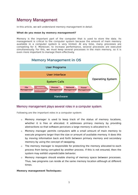 Toradh íomhá ar Memory Management Computer Science