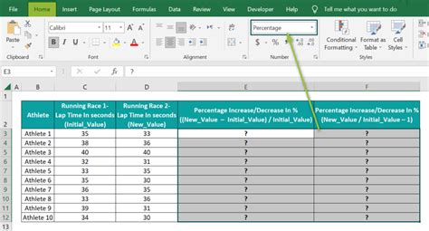 Afbeeldingsresultaten voor Percentage Change Formula Excel