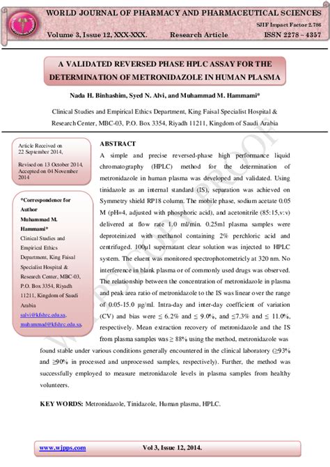 Image result for Accuracy of Metronidazole Validation