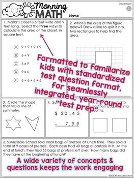 Image result for 3rd Grade Math Morning Work