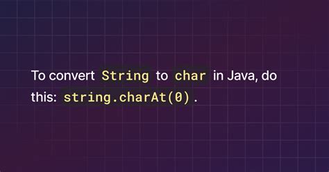Toradh íomhá ar How to Change String to Char in Java