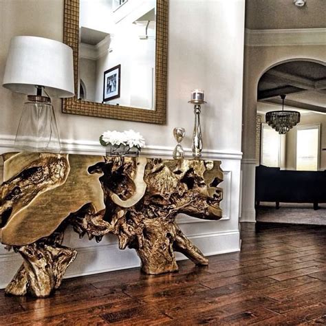 Image result for Modern Tree Trunk Entry Table Ideas