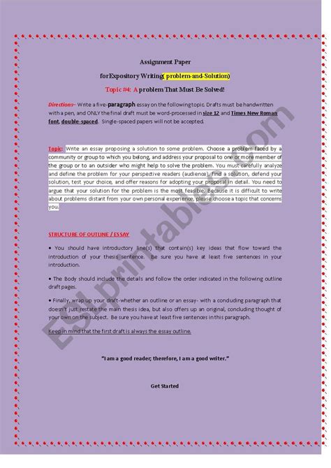 Image result for Problem Solution Writing Prompts Worksheet