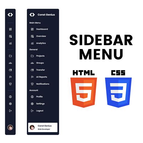 Toradh íomhá ar CSS Side Menu