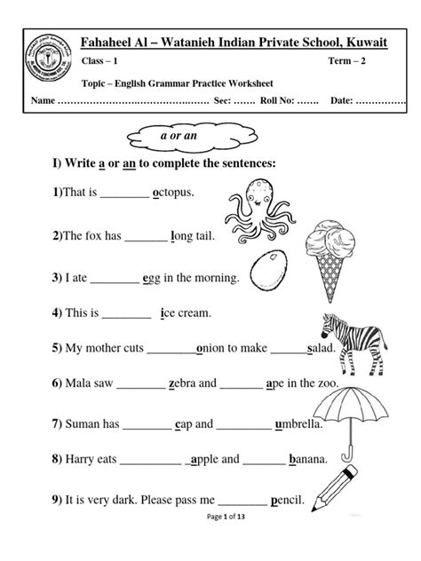 Grammar Practice Worksheets に対する画像結果