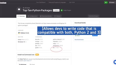 Python Packages List Command に対する画像結果