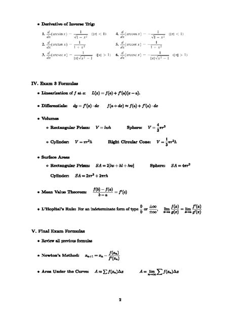 Image result for Calculus Complete Formulas