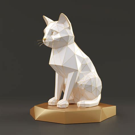 Toradh íomhá ar Low Poly Cat Model