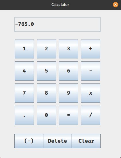 Toradh íomhá ar My Calculator in Java