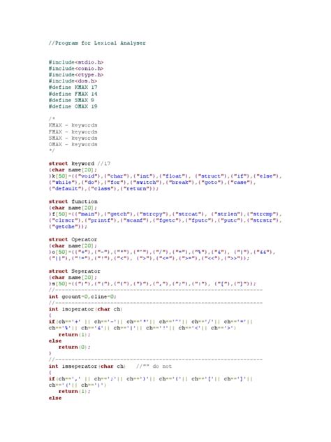 Image result for Lexical Analysis Program in C Simple Program