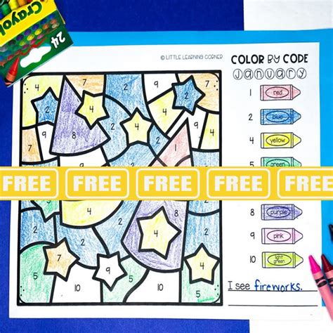 Color by Code Worksheets Free に対する画像結果