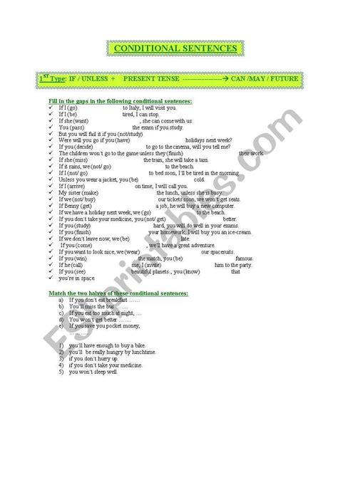 Image result for First Type Conditional Sentences