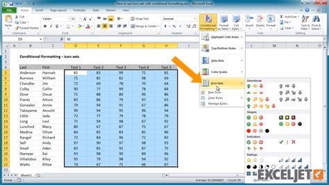 Toradh íomhá ar Conditional Formatting Icon Sets Based On Another Cell