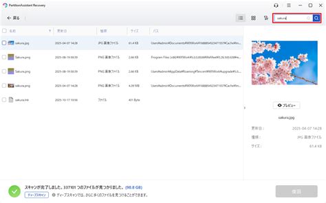Finding Files に対する画像結果