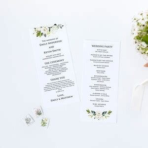 Toradh íomhá ar wedding program examples