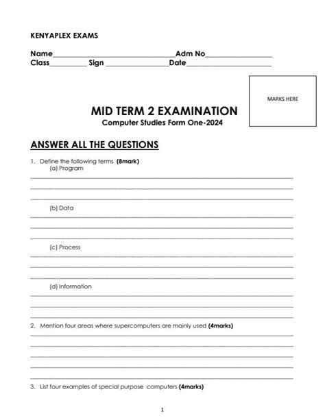 Computer Science Revision Teste Mid-Year Form One に対する画像結果