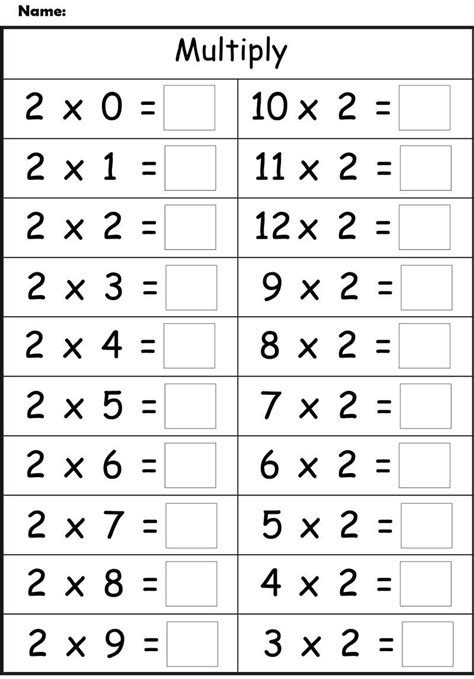 Multiply by 2 Worksheet に対する画像結果